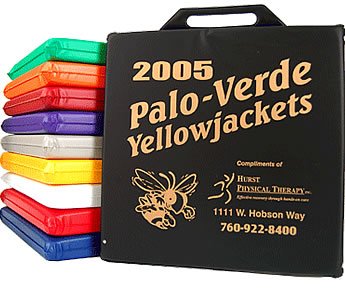 Advertise your business on our Stadium Seat Cushions Varsity